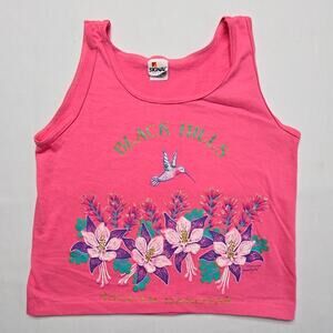 Vintage Black Hills South Dakota Tank Top Graphic Pink Womens Medium Top 90s